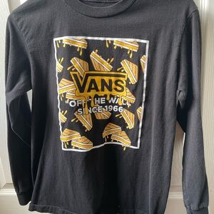 Vans Black Long Sleeve Shirt with Yellow Graphic